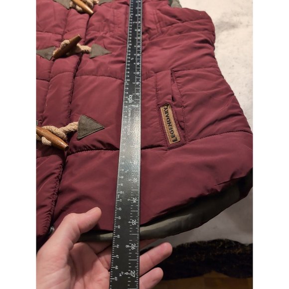 Legendary Whitetails Quilted Vest Toggle Puffer Women's Size L Maroon Zip - Picture 8 of 8